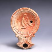 Roman Terracotta Oil Lamp with Gladiator