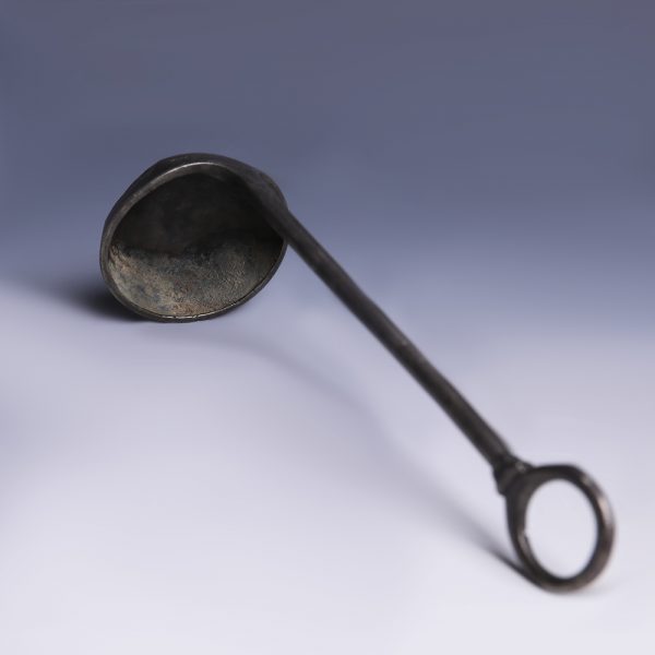 Sassanian Bronze Spoon with Inscription