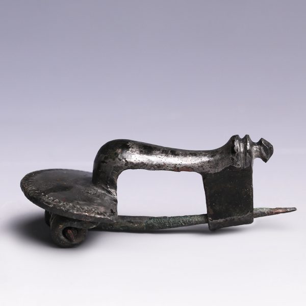 Ancient Roman Silvered Knee Brooch