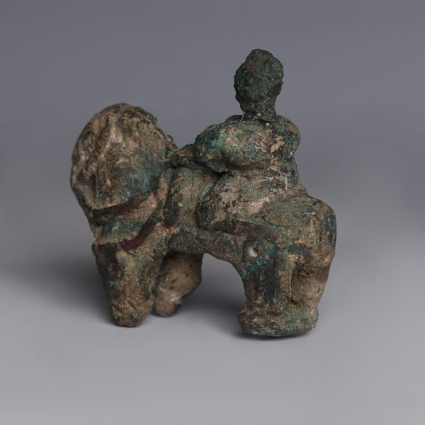 Haasanlu Votive Bronze Sculpture of A Man Riding A Horse