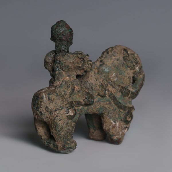 Haasanlu Votive Bronze Sculpture of A Man Riding A Horse