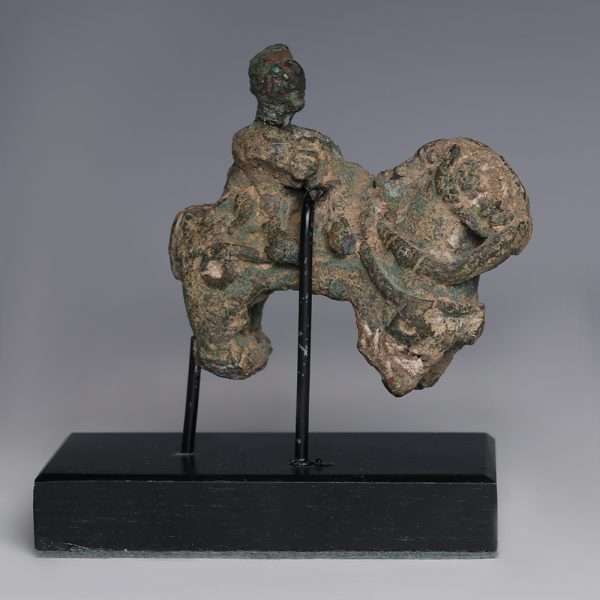 Haasanlu Votive Bronze Sculpture of A Man Riding A Horse