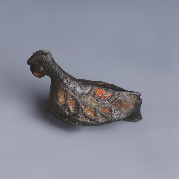Romano-British Bronze Enamelled Rooster Brooch