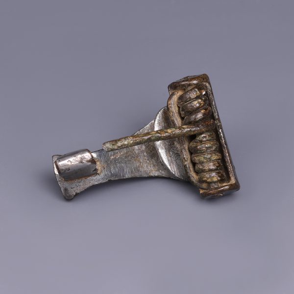 Ancient Roman Silvered Knee Brooch