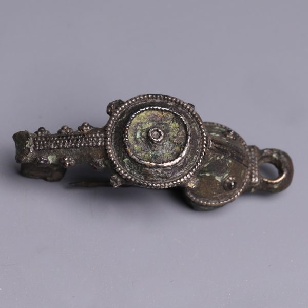 Romano-British Bronze Trumpet-headed Brooch with Silver Decoration