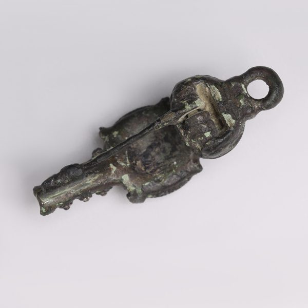 Romano-British Bronze Trumpet-headed Brooch with Silver Decoration
