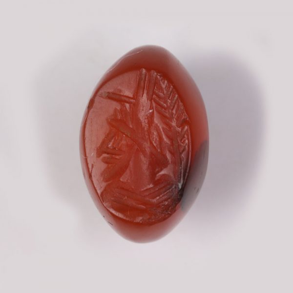 Sassanian Carnelian Stamp Seal of a Male Bust