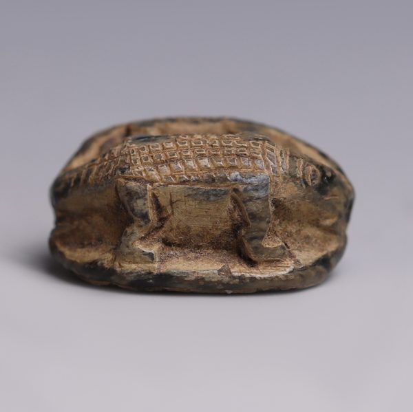 Egyptian Steatite Janiform Scaraboid Dedicated to Amun