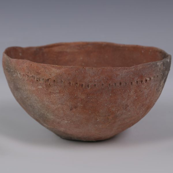 Holy Land Terracotta Burnished Bowl with Perforated Decoration