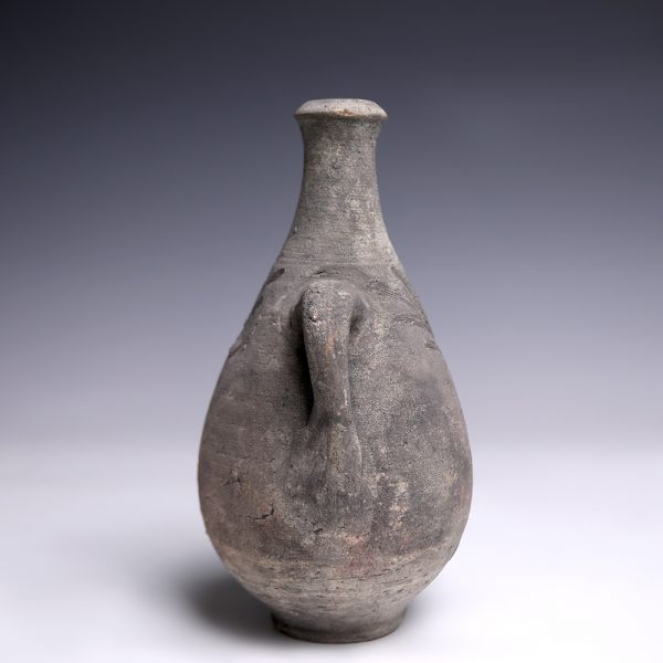 Ancient Roman Greyware Flagon with Floral Motifs