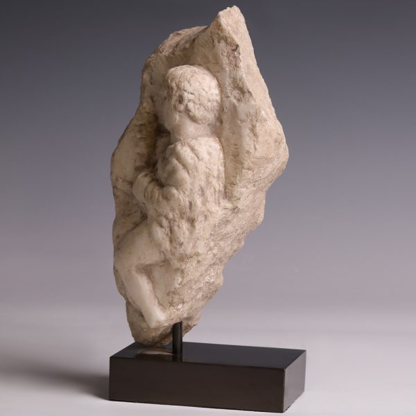 Roman Marble Relief Fragment of Horse and Rider
