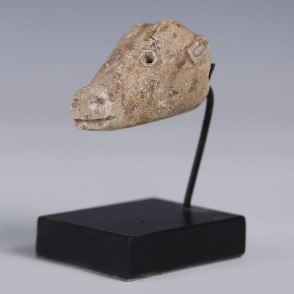 Old Babylonian Bull Head Alabaster Fragment