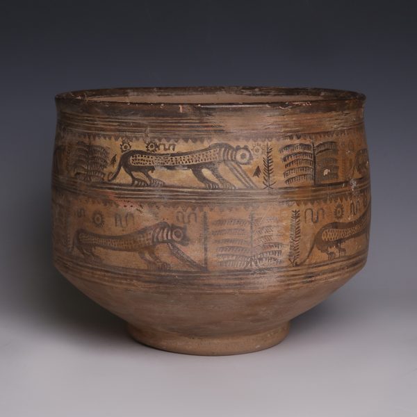 Indus Valley Painted Jar with Zoomorphic Decoration