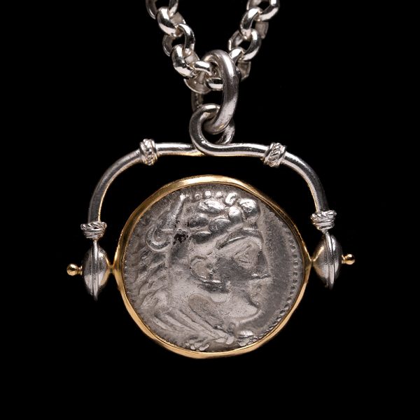 Alexander the Great Silver Tetradrachm Swivel Pendant