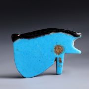 Ancient Egyptian Blue Glazed Wedjat Amulet