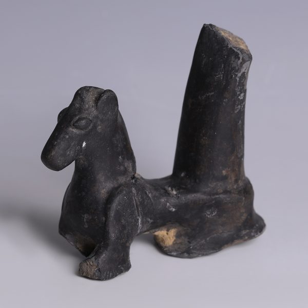 Bucchero-Ware Fragment of a Horse Shaped Handle