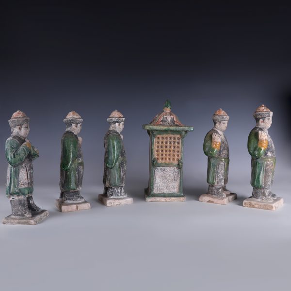 Ming Dynasty Glazed Attendants and Palanquin
