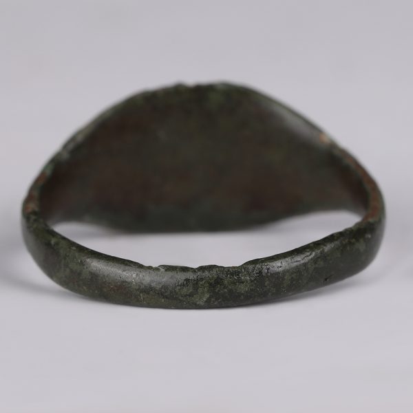 Medieval Bronze Signet Ring with Dragon