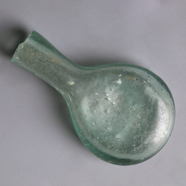 Ancient Roman Glass Lentoid Flask