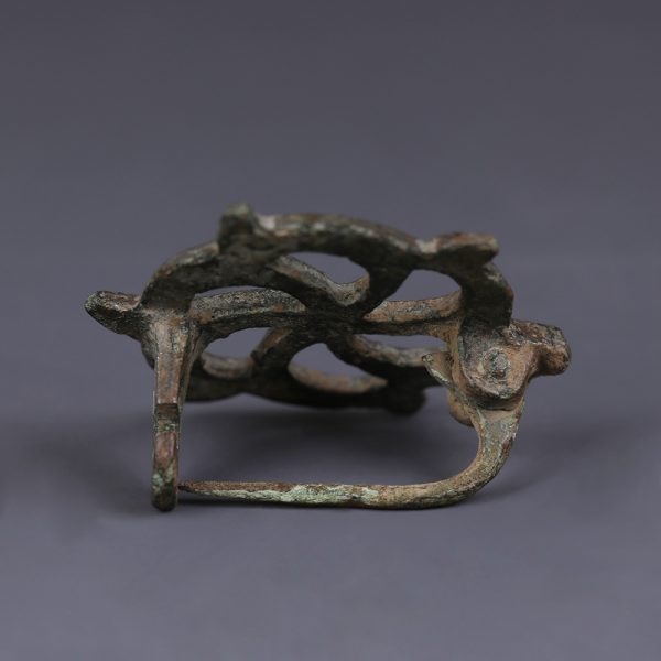 Ancient Roman Bronze Openwork Brooch