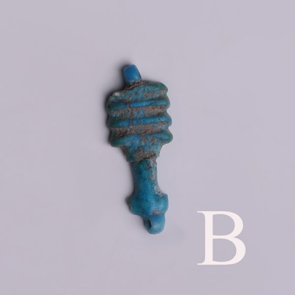 Selection of Egyptian Turquoise Faience Djed Pillar Amulets