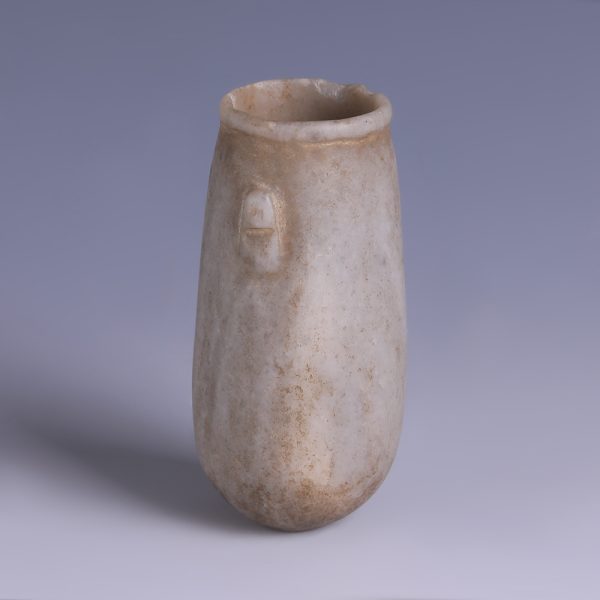 Ancient Egyptian Greystone Alabaster Cosmetic Jar