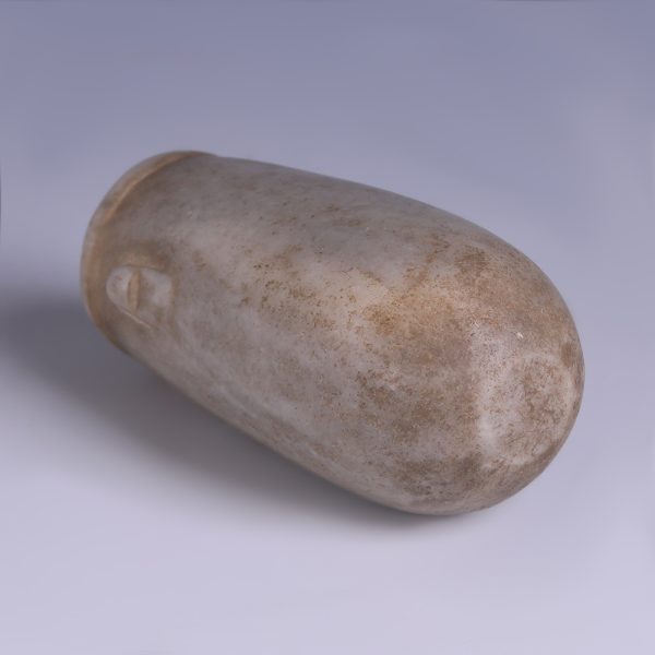 Ancient Egyptian Greystone Alabaster Cosmetic Jar