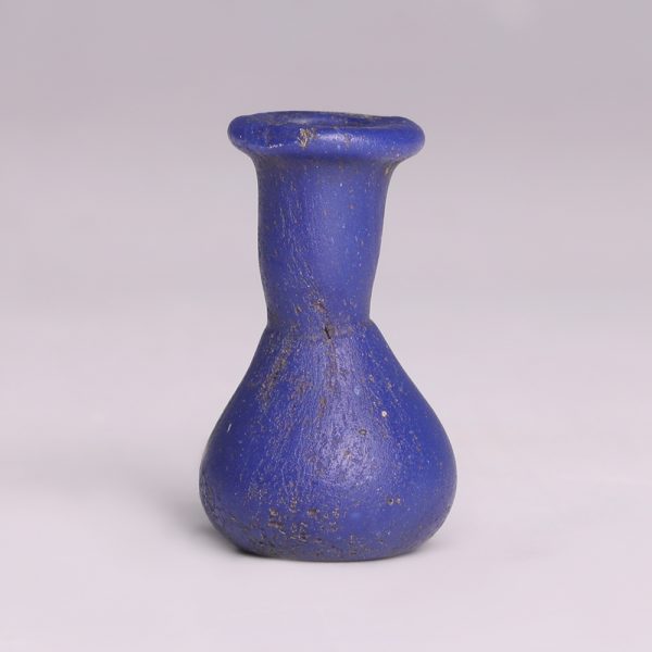 Miniature Roman Cobalt Blue Glass Perfume Bottle