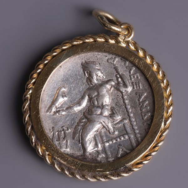 Alexander the Great Silver Drachm Pendant