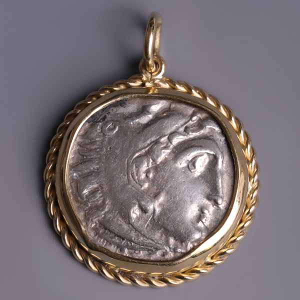 Alexander the Great Silver Drachm Pendant