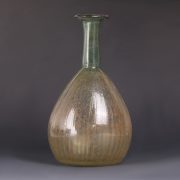 Ancient Roman Green Glass Flask