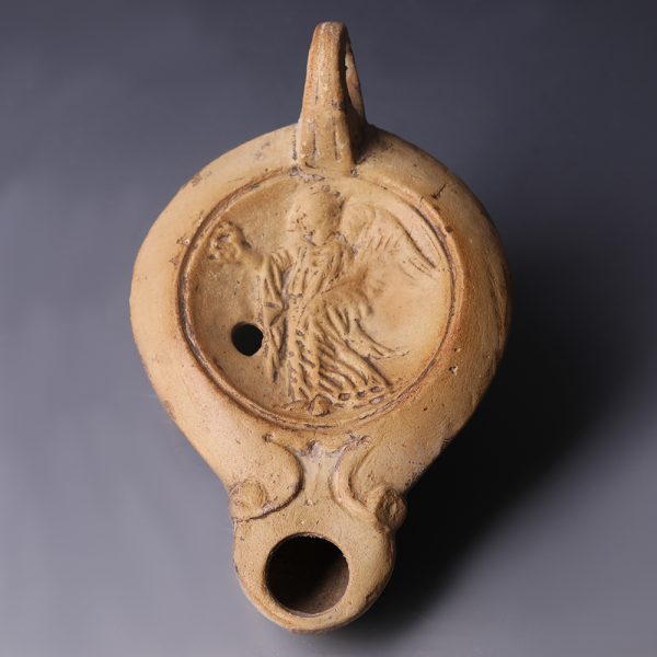 Ancient Roman Oil Lamp with Winged Victory