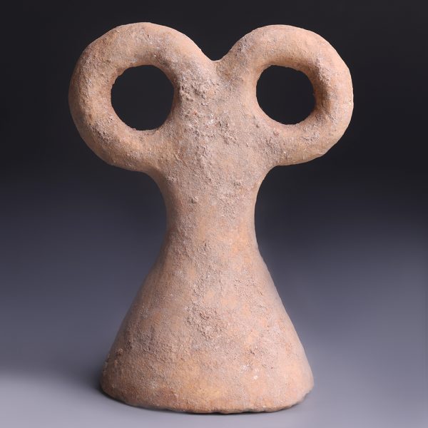 Rare Ancient Mesopotamian Terracotta Eye Idol
