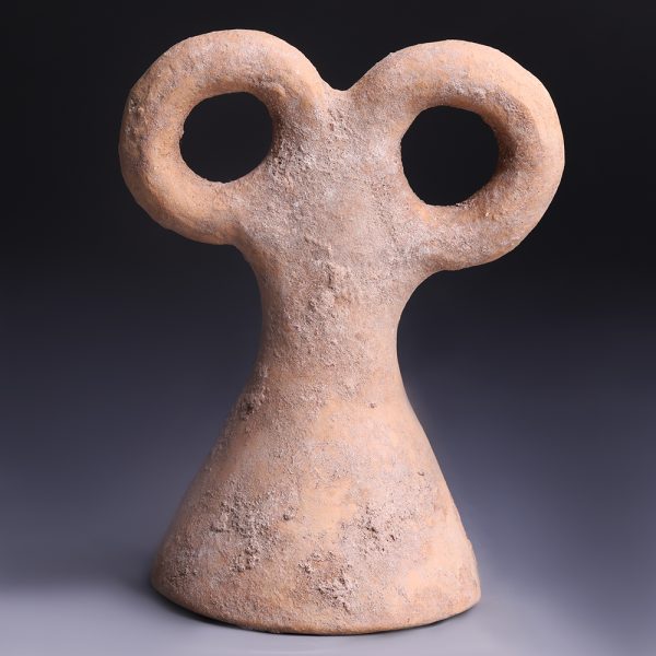 Rare Ancient Mesopotamian Terracotta Eye Idol
