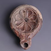Ancient Roman Terracotta Oil Lamp with Rosette