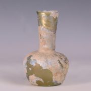 Roman Yellow Glass Bottle with Funnel Neck
