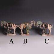Selection of Ming Dynasty Glazed Horse and Handler Figurines