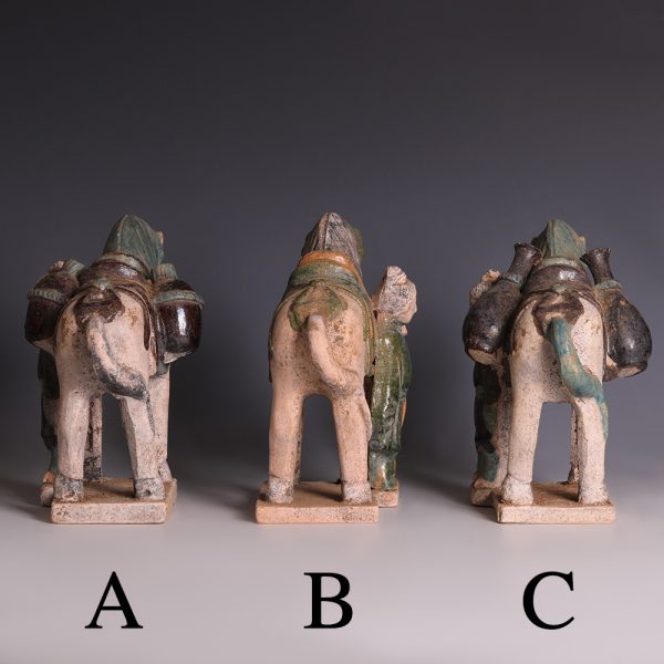 Selection of Ming Dynasty Glazed Horse and Handler Figurines