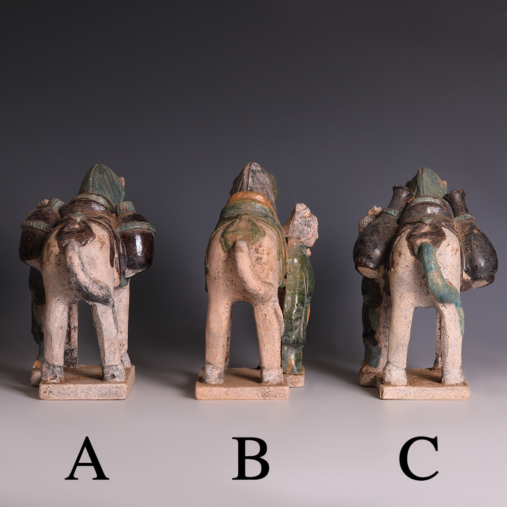 Selection of Ming Dynasty Glazed Horse and Handler Figurines Selection of Ming Dynasty Glazed Horse and Handler Figurines