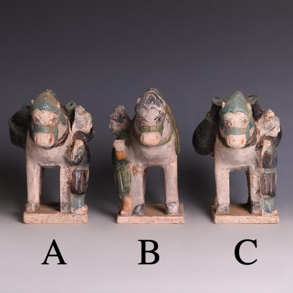 Selection of Ming Dynasty Glazed Horse and Handler Figurines