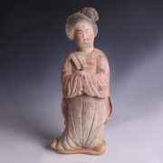 Tang Dynasty Court Lady Figurine Holding Fan