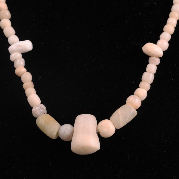 White Hardstone Western Asiatic Glass Bead Necklace
