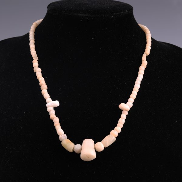 White Hardstone Western Asiatic Glass Bead Necklace