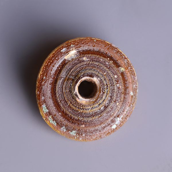 Ancient Roman Yellow Glass Spindle Whorl