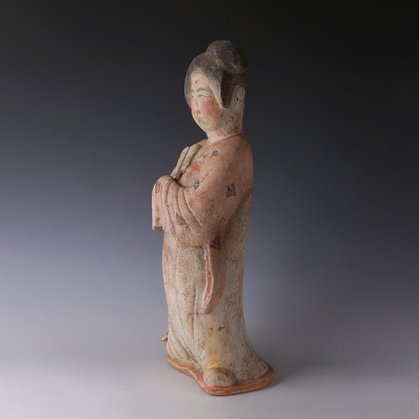 Tang Dynasty Court Lady Figurine Holding Fan