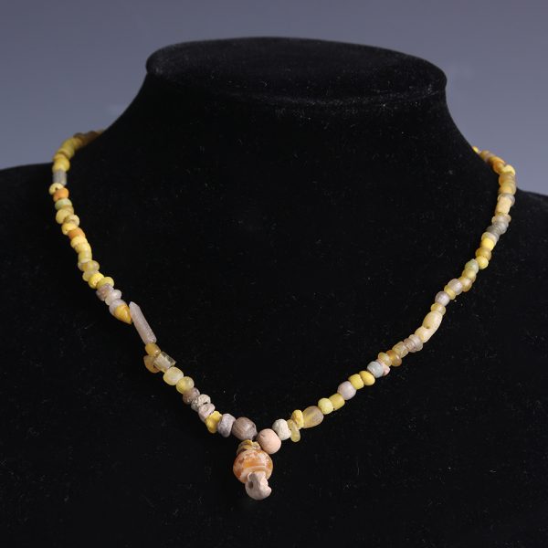 Roman Yellow Beaded Glass Necklace