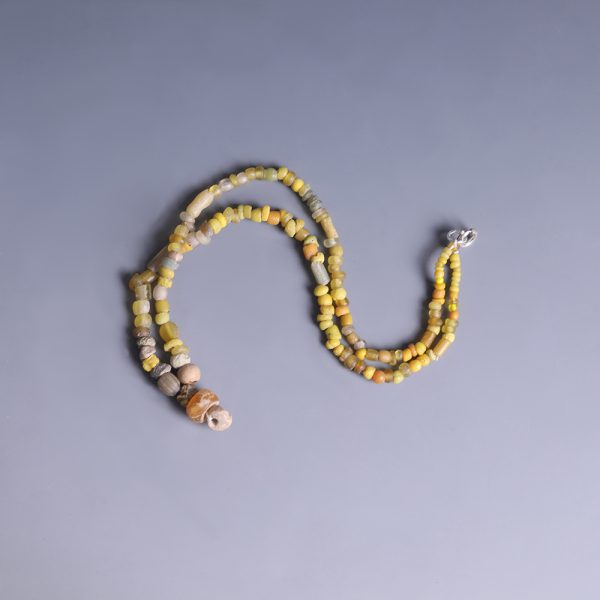 Roman Yellow Beaded Glass Necklace