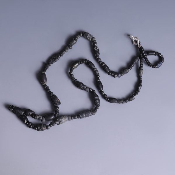 Ancient Roman Black Glass Beaded Necklace