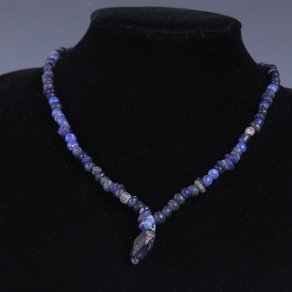 Ancient Roman Deep Blue Glass Beaded Necklace