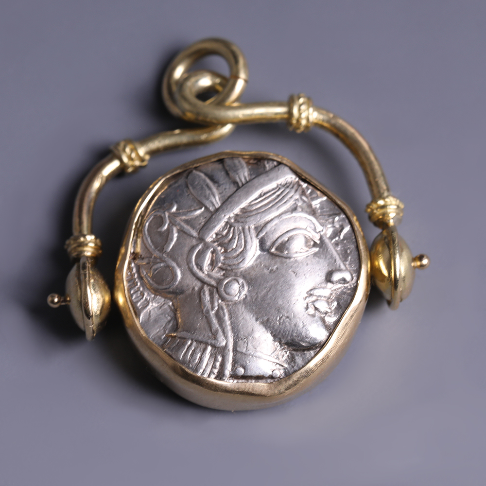 Greek Athenian Silver Tetradrachm Pendant Greek Athenian Silver Tetradrachm Pendant